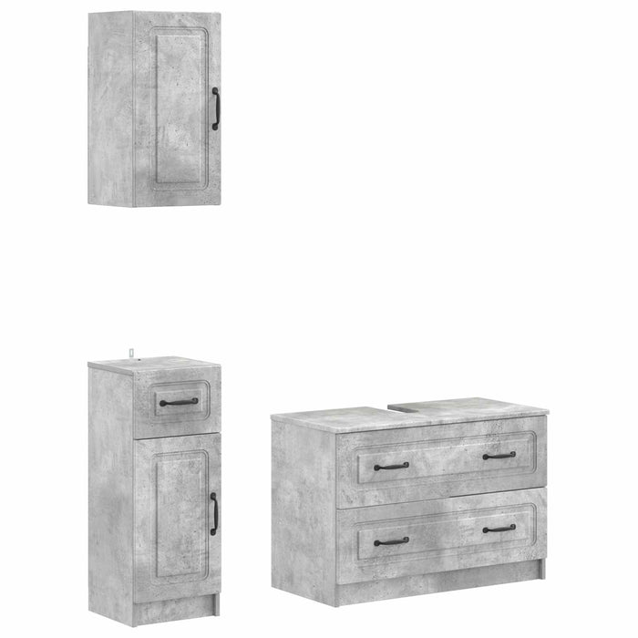 Set de cabinet pentru baie cu 3 piese UTRECHT Gri Beton - WALTI WALTI