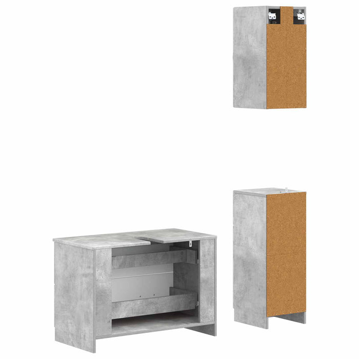 Set de cabinet pentru baie cu 3 piese UTRECHT Gri Beton - WALTI WALTI