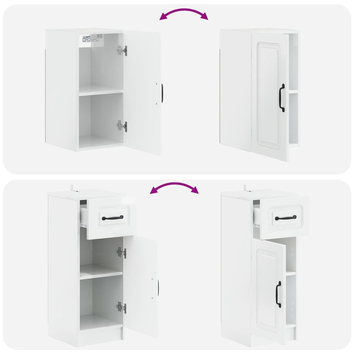 Set de cabinet pentru baie cu 3 piese UTRECHT Alb foarte lucios - WALTI WALTI
