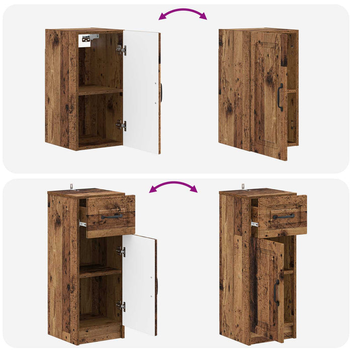 Set de cabinet pentru baie cu 3 piese UTRECHT Lemn vechi - WALTI WALTI