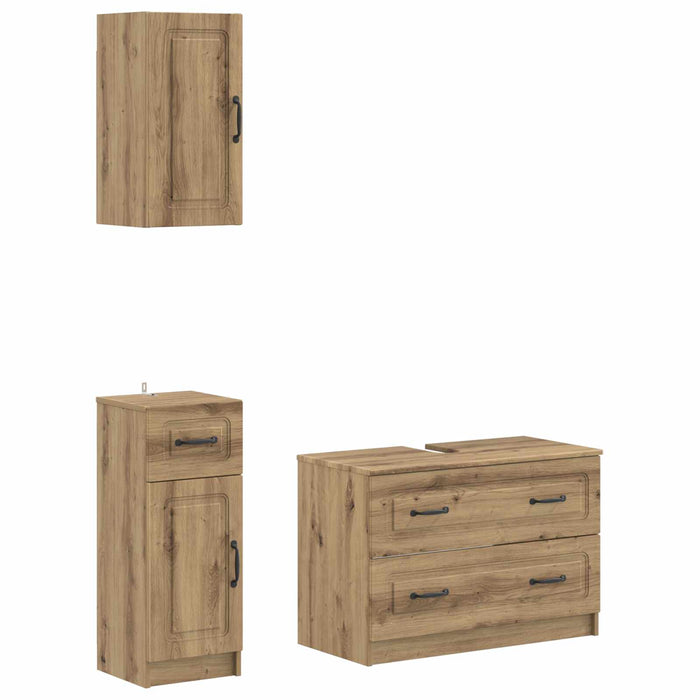 Set de cabinet pentru baie cu 3 piese UTRECHT Stejar Artizanal - WALTI WALTI
