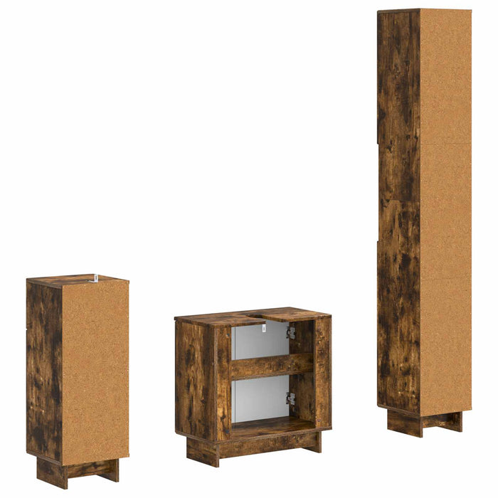 Set de cabinet pentru baie cu 3 piese EDE Stejar fumuriu - WALTI WALTI