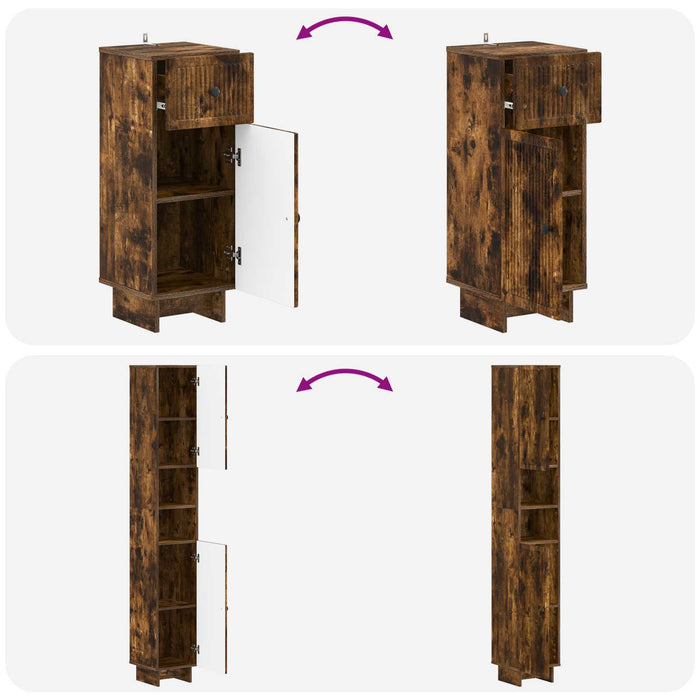 Set de cabinet pentru baie cu 3 piese EDE Stejar fumuriu - WALTI WALTI