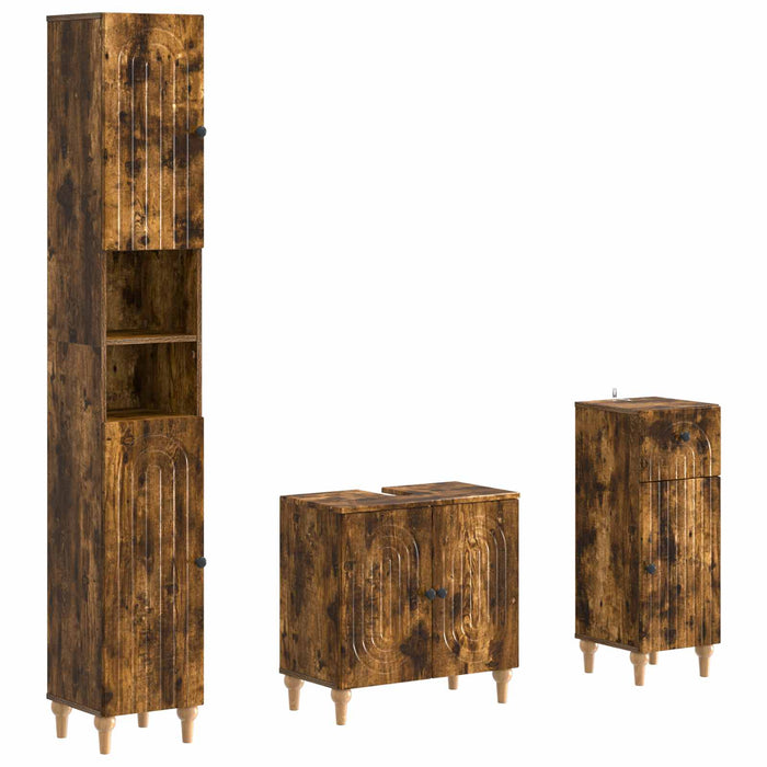 Set de cabinet pentru baie cu 3 piese ALKMAAR Lemn prelucrat - WALTI WALTI