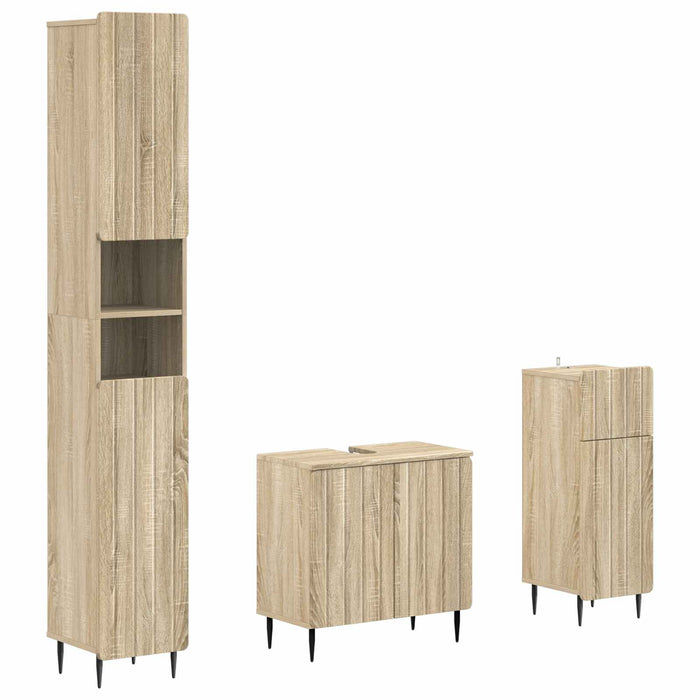 Set de cabinet pentru baie cu 3 piese ZWOLLE Lemn prelucrat WALTI