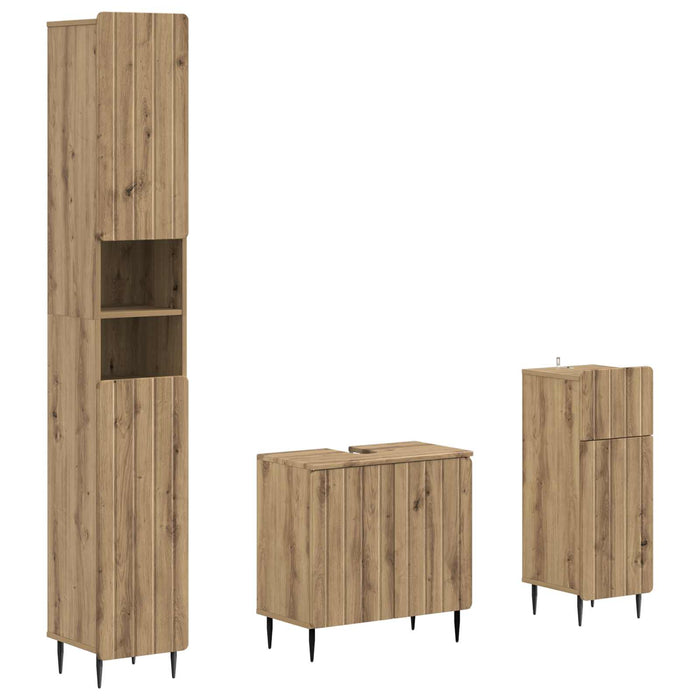 Set de cabinet pentru baie cu 3 piese ZWOLLE Lemn prelucrat - WALTI WALTI