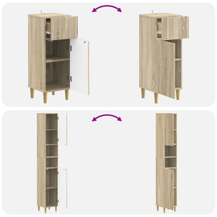 Set de cabinet pentru baie cu 3 piese ARNHEM Lemn prelucrat - WALTI WALTI