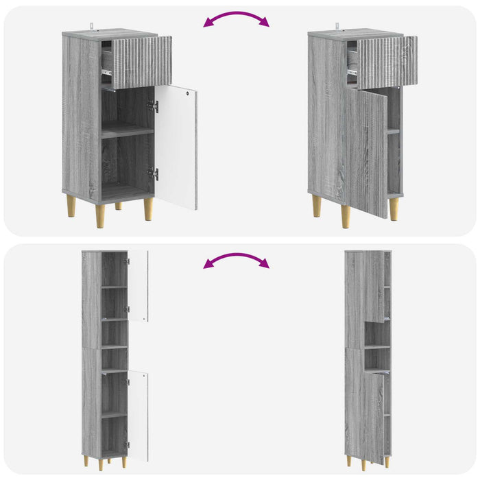 Set de cabinet pentru baie cu 3 piese ARNHEM Lemn prelucrat - WALTI WALTI