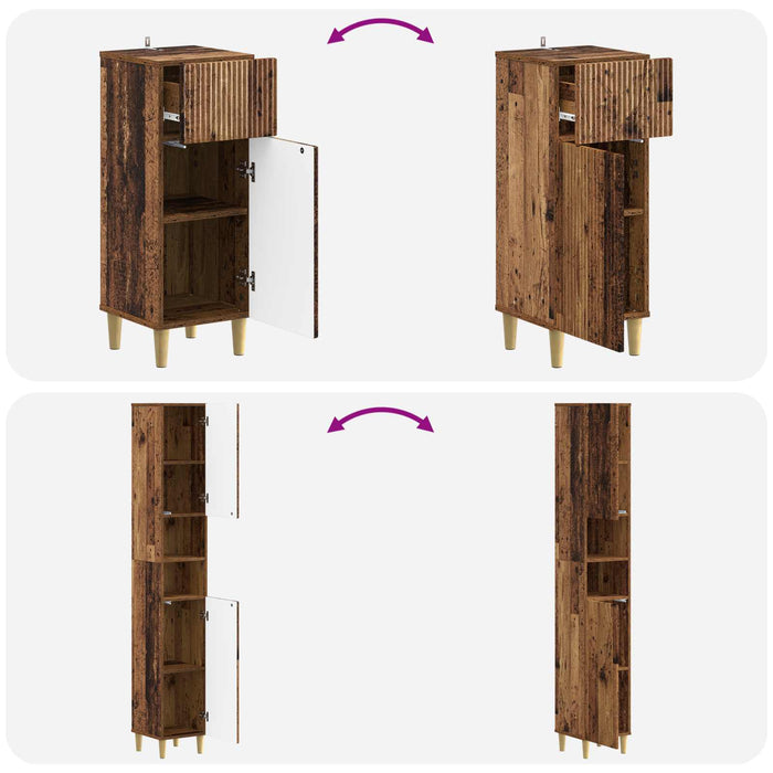 Set de cabinet pentru baie cu 3 piese ARNHEM Lemn prelucrat - WALTI WALTI