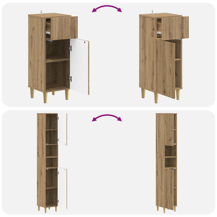 Set de cabinet pentru baie cu 3 piese ARNHEM Lemn prelucrat - WALTI WALTI