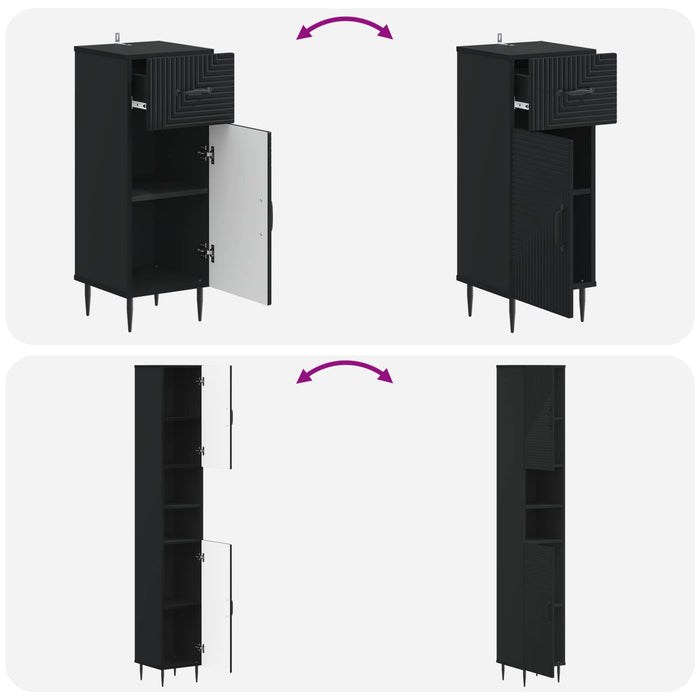 Set de cabinet pentru baie cu 3 piese HAARLEM Lemn prelucrat - WALTI WALTI