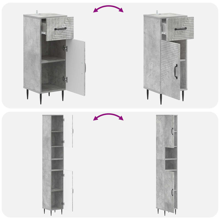 Set de cabinet pentru baie cu 3 piese HAARLEM Lemn prelucrat - WALTI WALTI