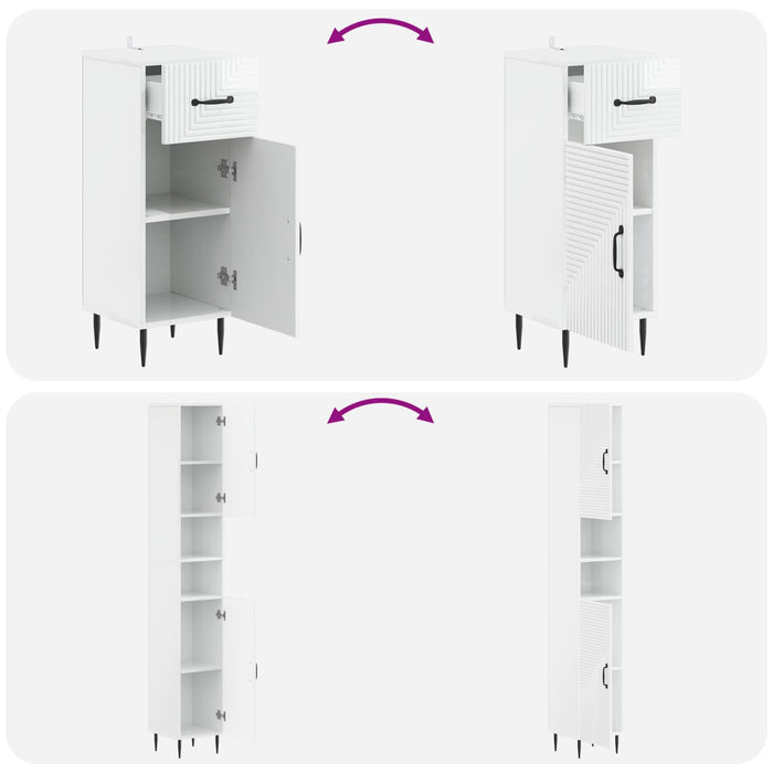 Set de cabinet pentru baie cu 3 piese HAARLEM Lemn prelucrat - WALTI WALTI