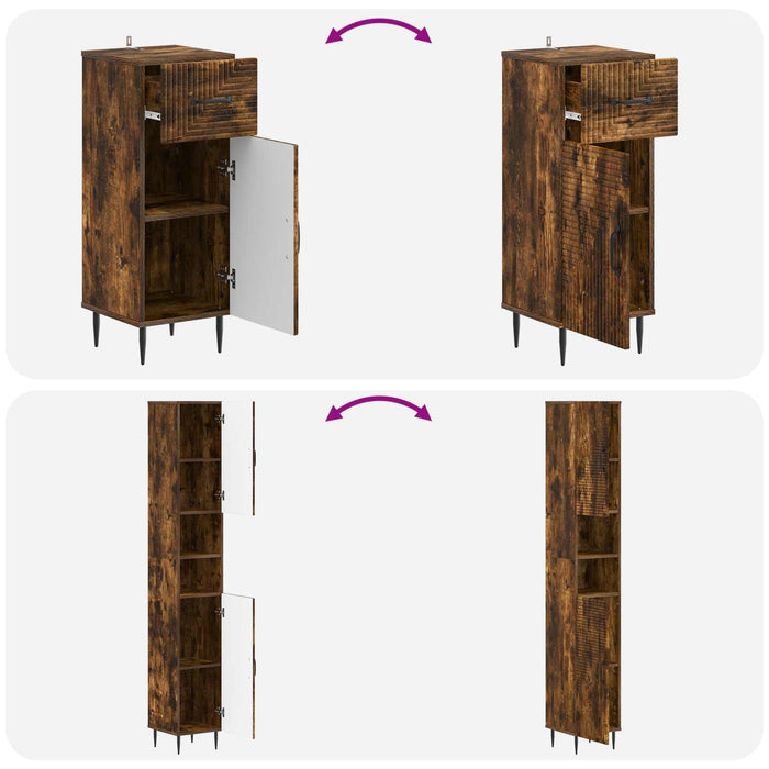 Set de cabinet pentru baie cu 3 piese HAARLEM Lemn prelucrat - WALTI WALTI