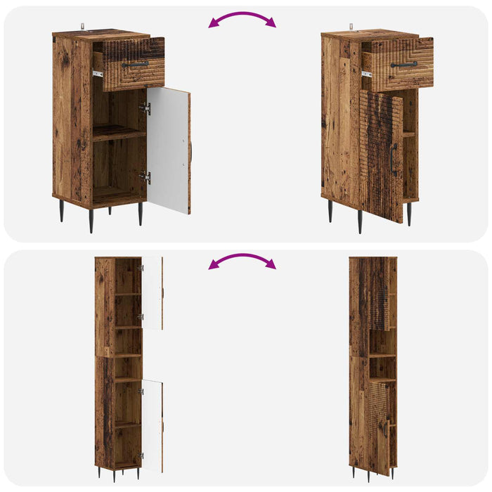 Set de cabinet pentru baie cu 3 piese HAARLEM Lemn prelucrat - WALTI WALTI