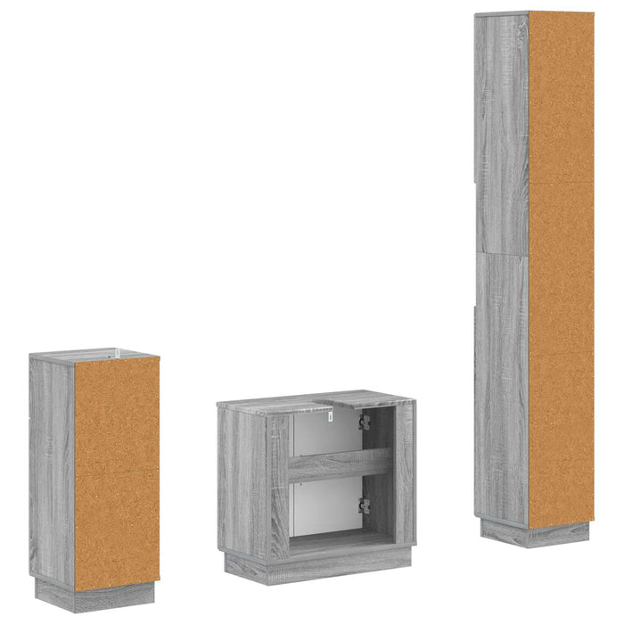 Set de cabinet pentru baie cu 3 piese HOORN Lemn prelucrat WALTI