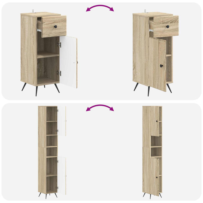 Set de cabinet pentru baie cu 3 piese BREDA Lemn prelucrat WALTI