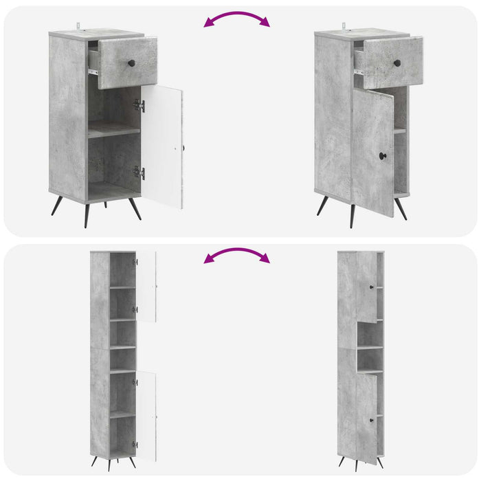 Set de cabinet pentru baie cu 3 piese BREDA Lemn prelucrat WALTI