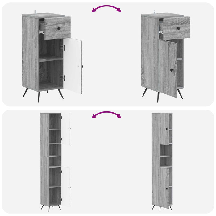 Set de cabinet pentru baie cu 3 piese BREDA Lemn prelucrat - WALTI WALTI