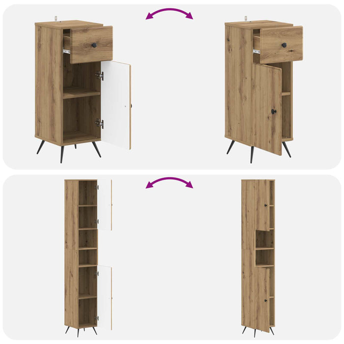 Set de cabinet pentru baie cu 3 piese BREDA Lemn prelucrat - WALTI WALTI