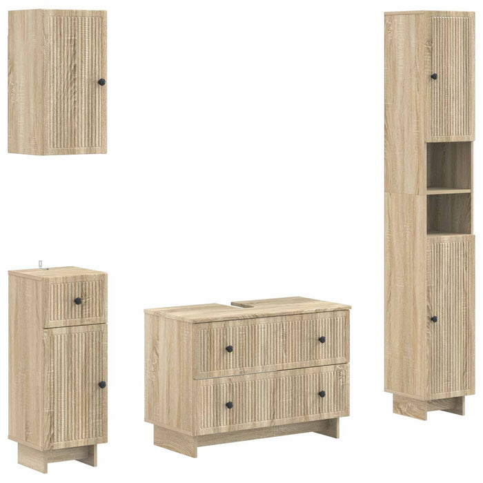 Set de dulapuri pentru baie, 4 piese EDE Stejar Sonoma - WALTI WALTI