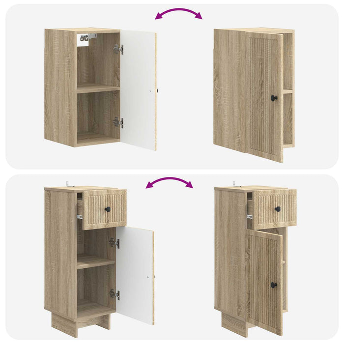 Set de dulapuri pentru baie, 4 piese EDE Stejar Sonoma - WALTI WALTI