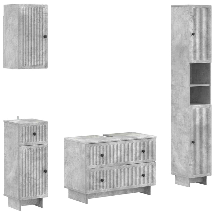 Set de dulapuri pentru baie, 4 piese EDE Gri Beton - WALTI WALTI