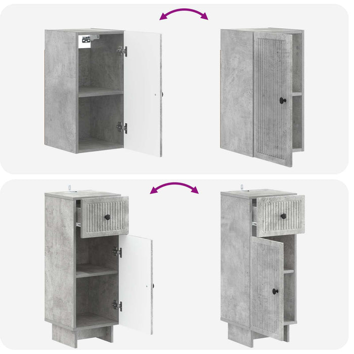 Set de dulapuri pentru baie, 4 piese EDE Gri Beton - WALTI WALTI