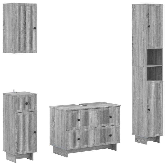 Set de dulapuri pentru baie, 4 piese EDE Sonoma gri - WALTI WALTI