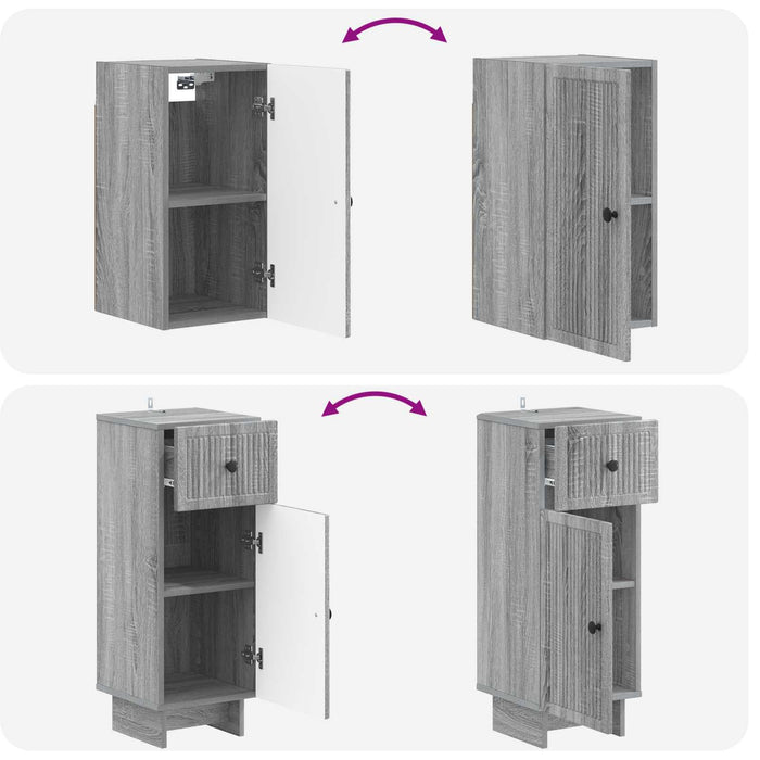 Set de dulapuri pentru baie, 4 piese EDE Sonoma gri - WALTI WALTI