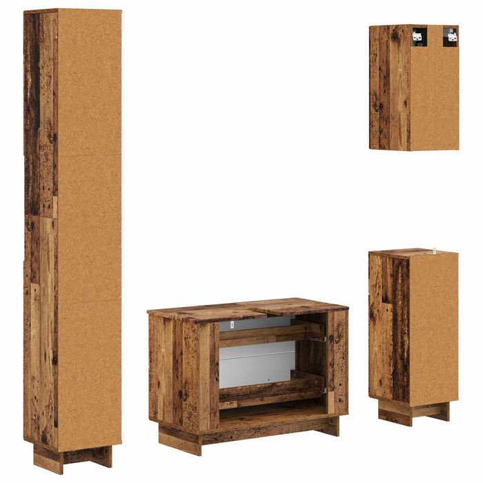 Set de dulapuri pentru baie, 4 piese EDE Lemn vechi - WALTI WALTI