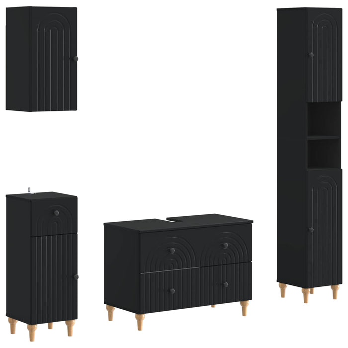 Set de dulapuri pentru baie, 4 piese ALKMAAR Negru - WALTI WALTI