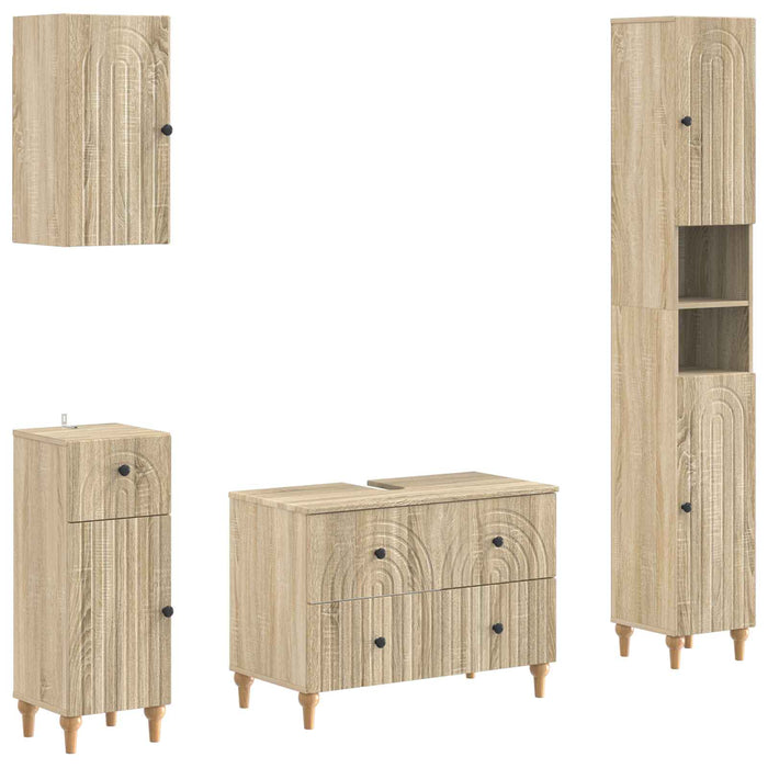 Set de dulapuri pentru baie, 4 piese ALKMAAR Stejar Sonoma - WALTI WALTI