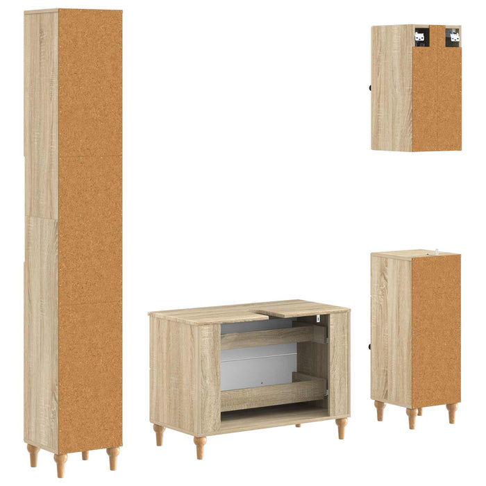 Set de dulapuri pentru baie, 4 piese ALKMAAR Stejar Sonoma - WALTI WALTI