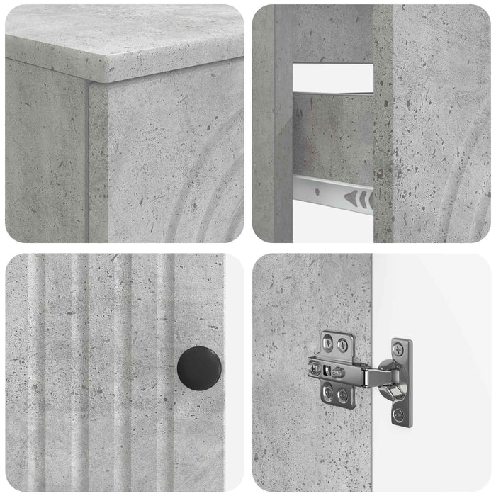 Set de dulapuri pentru baie, 4 piese ALKMAAR Gri Beton - WALTI WALTI