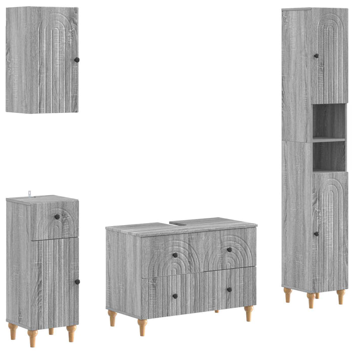 Set de dulapuri pentru baie, 4 piese ALKMAAR Sonoma gri - WALTI WALTI