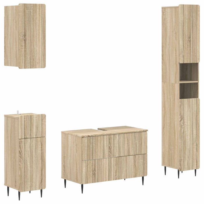 Set de dulapuri pentru baie, 4 piese ZWOLLE Stejar Sonoma - WALTI WALTI