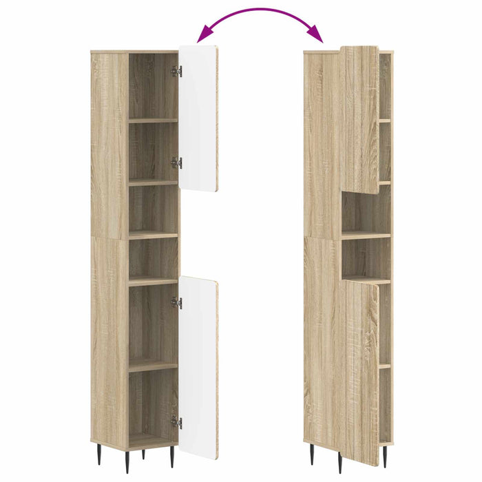 Set de dulapuri pentru baie, 4 piese ZWOLLE Stejar Sonoma - WALTI WALTI
