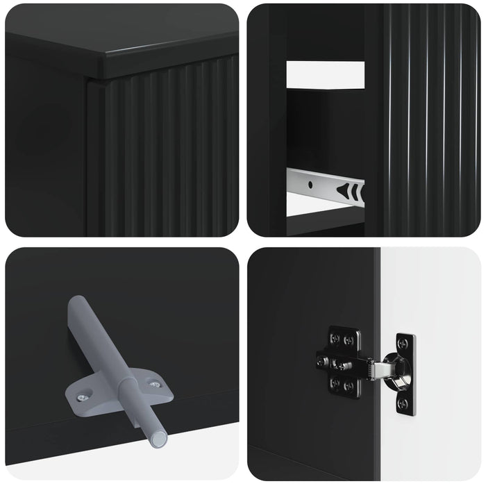 Set de dulapuri pentru baie, 4 piese ARNHEM Negru WALTI