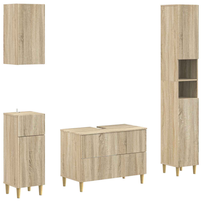 Set de dulapuri pentru baie, 4 piese ARNHEM Stejar Sonoma WALTI