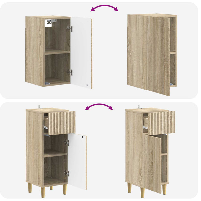Set de dulapuri pentru baie, 4 piese ARNHEM Stejar Sonoma WALTI