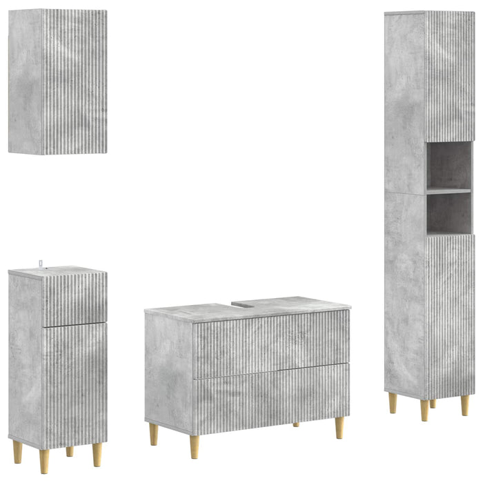Set de dulapuri pentru baie, 4 piese ARNHEM Gri Beton WALTI