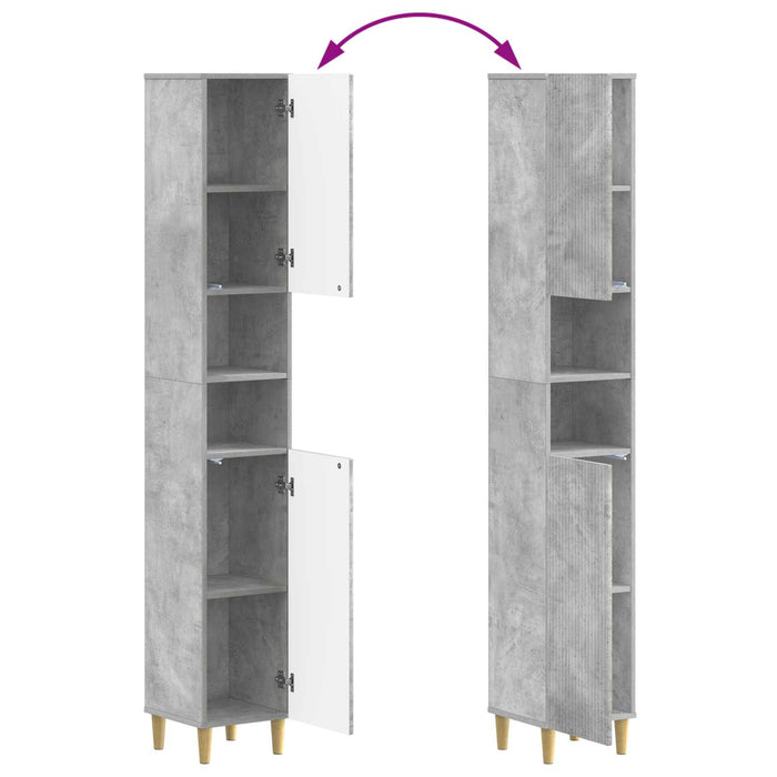 Set de dulapuri pentru baie, 4 piese ARNHEM Gri Beton WALTI