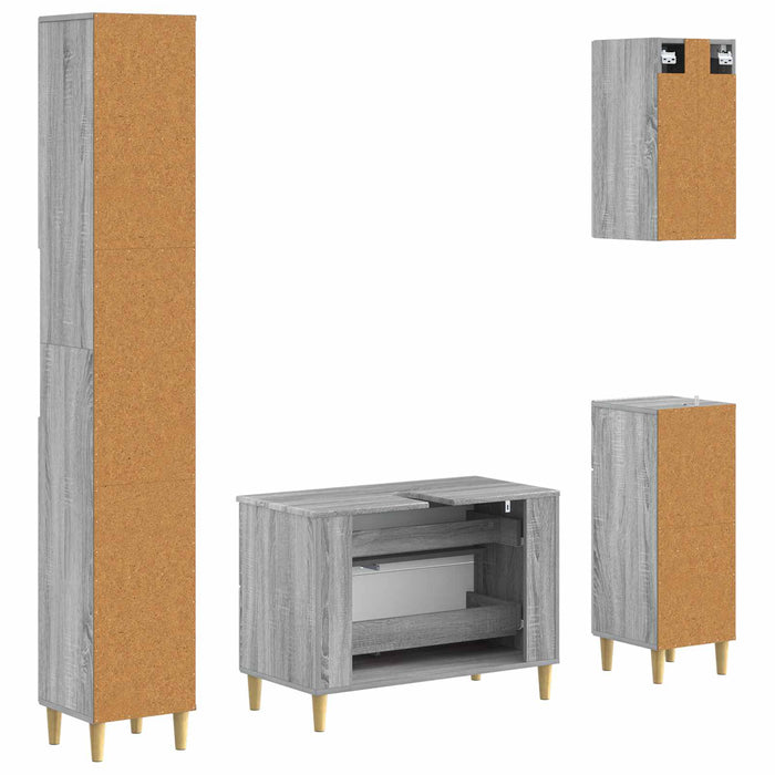 Set de dulapuri pentru baie, 4 piese ARNHEM Sonoma gri - WALTI WALTI
