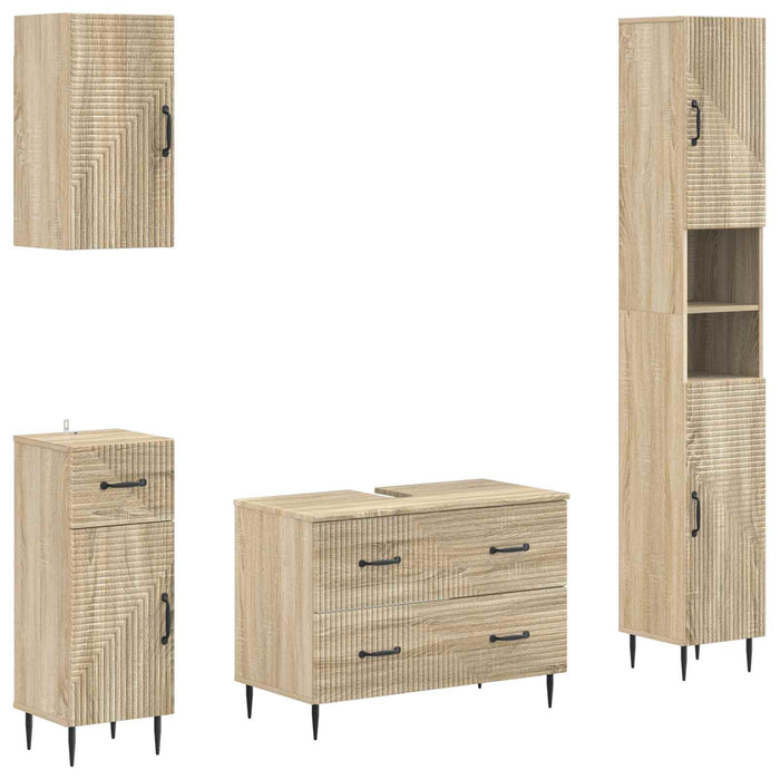 Set de dulapuri pentru baie, 4 piese HAARLEM Stejar Sonoma - WALTI WALTI