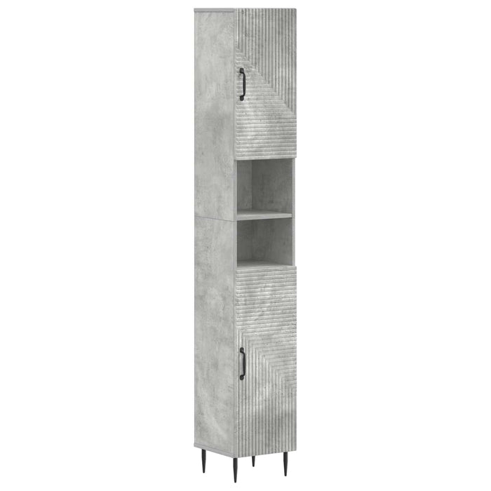 Set de dulapuri pentru baie, 4 piese HAARLEM Gri Beton - WALTI WALTI
