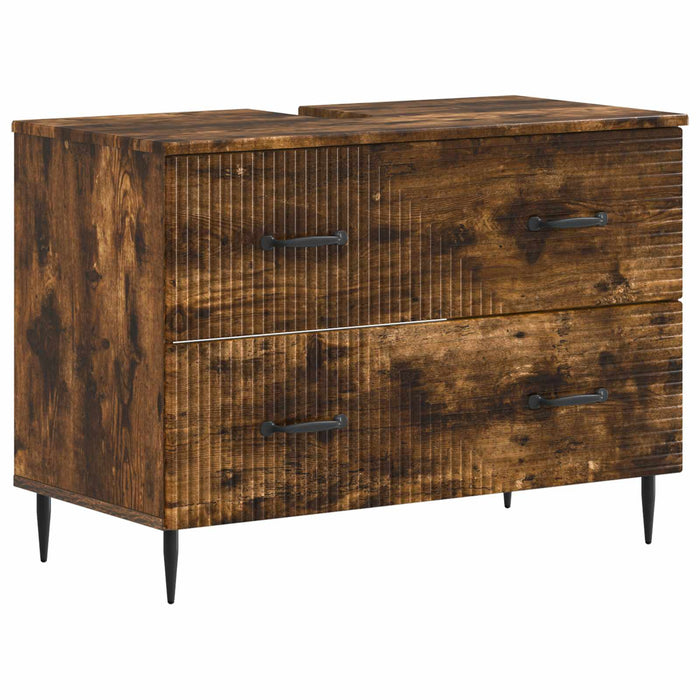 Set de dulapuri pentru baie, 4 piese HAARLEM Stejar fumuriu - WALTI WALTI