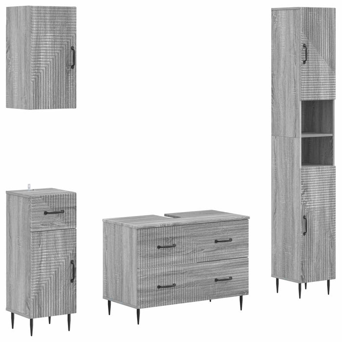 Set de dulapuri pentru baie, 4 piese HAARLEM Sonoma gri - WALTI WALTI