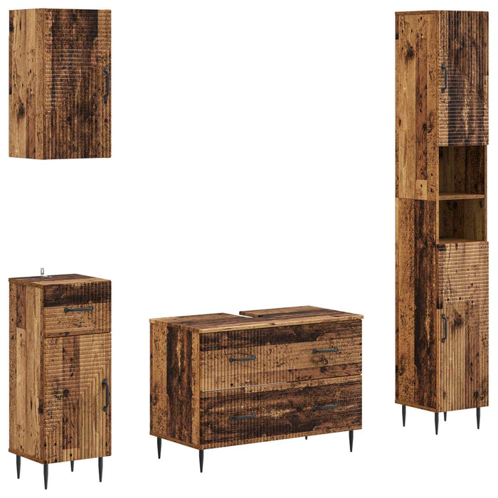 Set de dulapuri pentru baie, 4 piese HAARLEM Lemn vechi - WALTI WALTI