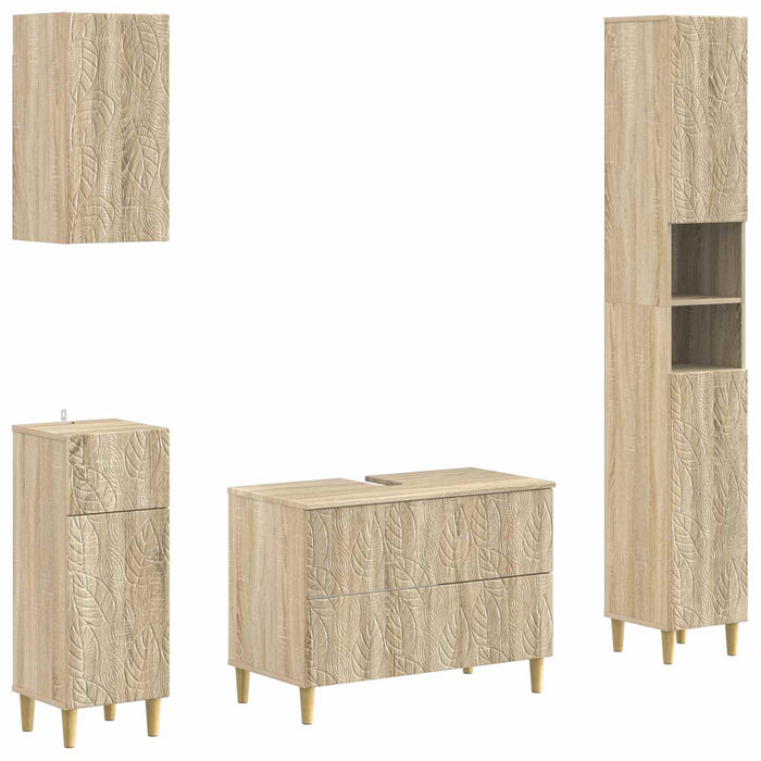 Set de dulapuri pentru baie, 4 piese DELFT Stejar Sonoma - WALTI WALTI